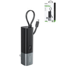 Esoulk Built-in USB-C Foldable AC Wall Plug Power Bank — Black, 5000 mAh / 20W