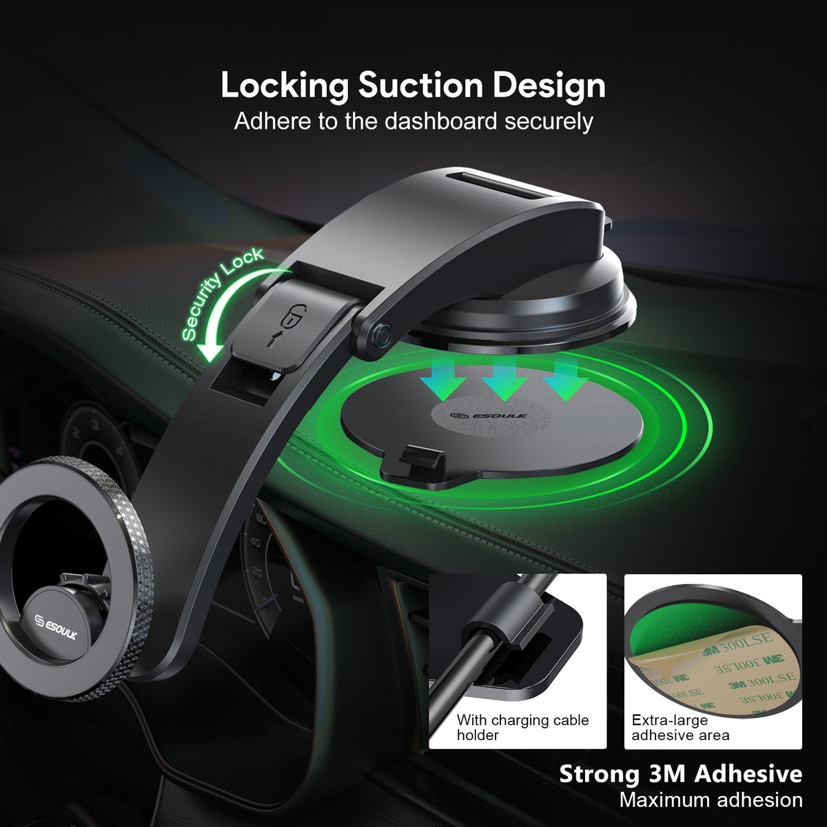 Esoulk Magnetic Car Holder — Black