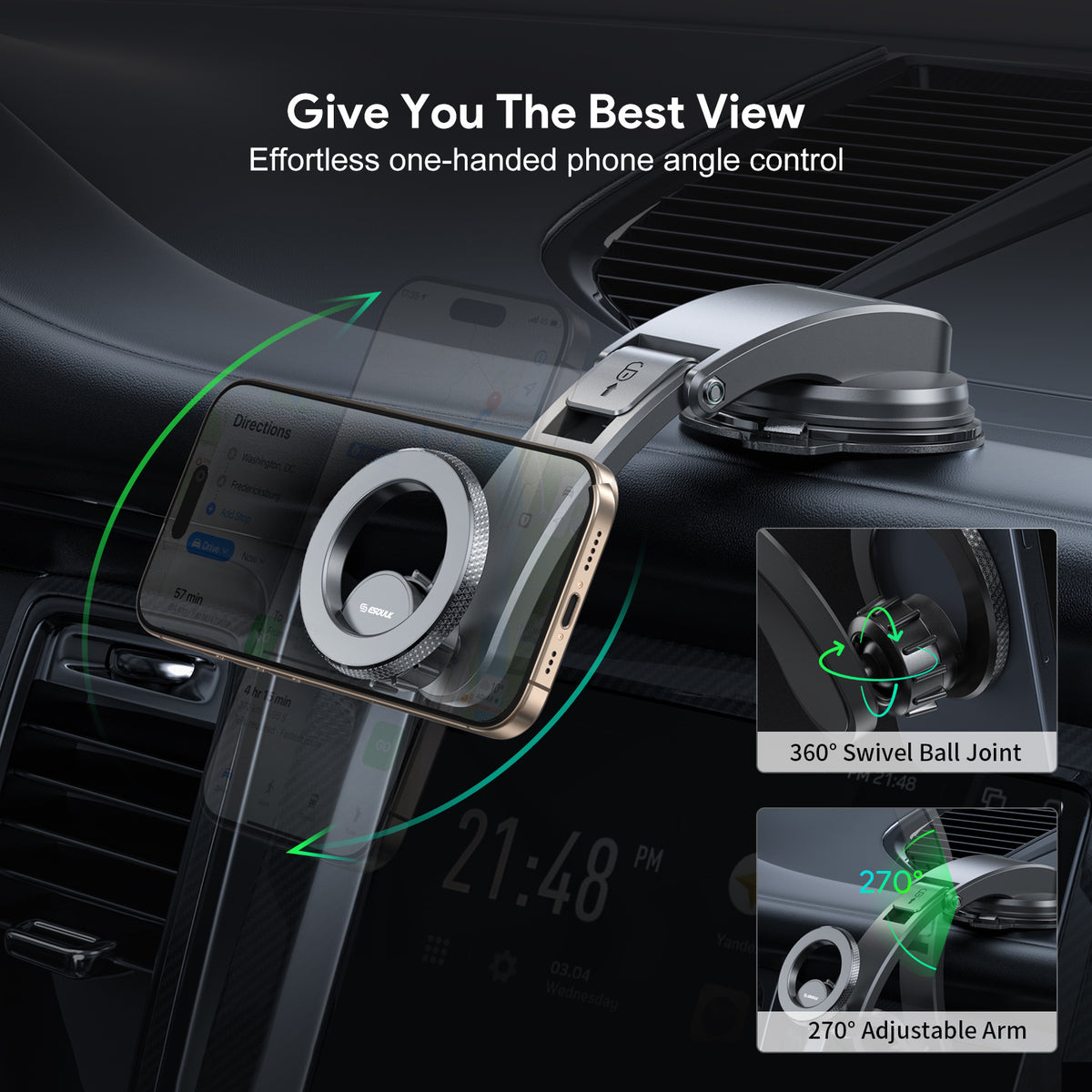 Esoulk Magnetic Car Holder — Black