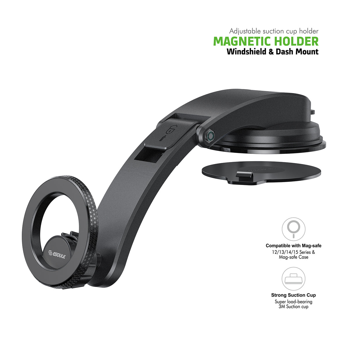Esoulk Magnetic Car Holder — Black