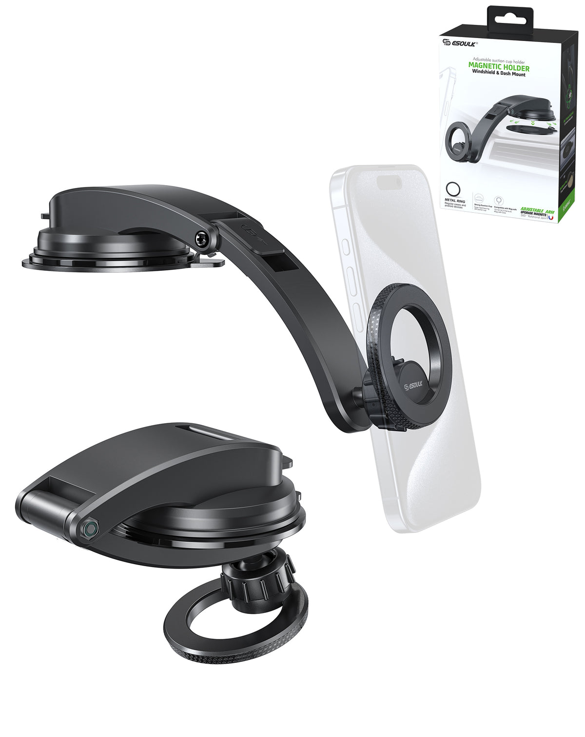 Esoulk Magnetic Car Holder — Black