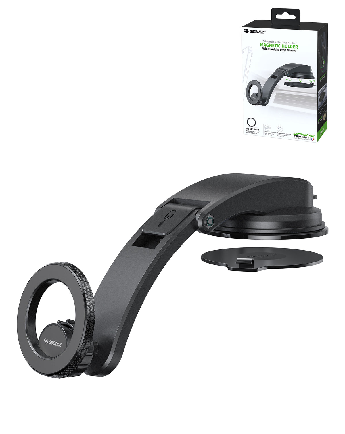 Esoulk Magnetic Car Holder — Black