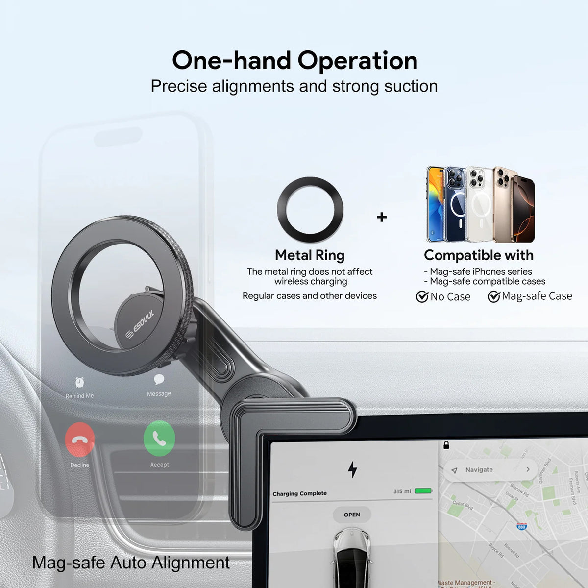 Esoulk Car Screen Magnetic Phone Holder For Tesla