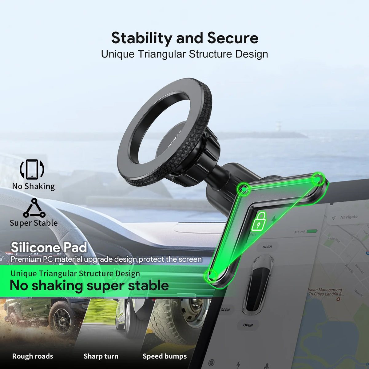 Esoulk Car Screen Magnetic Phone Holder For Tesla