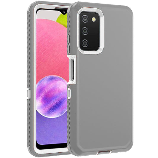 Heavy-Duty Shockproof Case for Galaxy A03S — Dark Gray & White