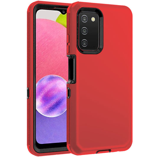Heavy-Duty Shockproof Case for Galaxy A03S — Red & Black