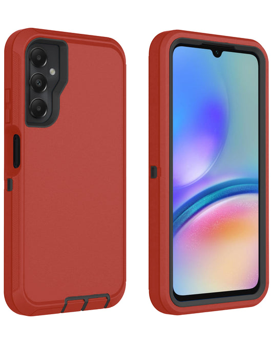 Heavy-Duty Shockproof Case for Galaxy A05S — Red & Black