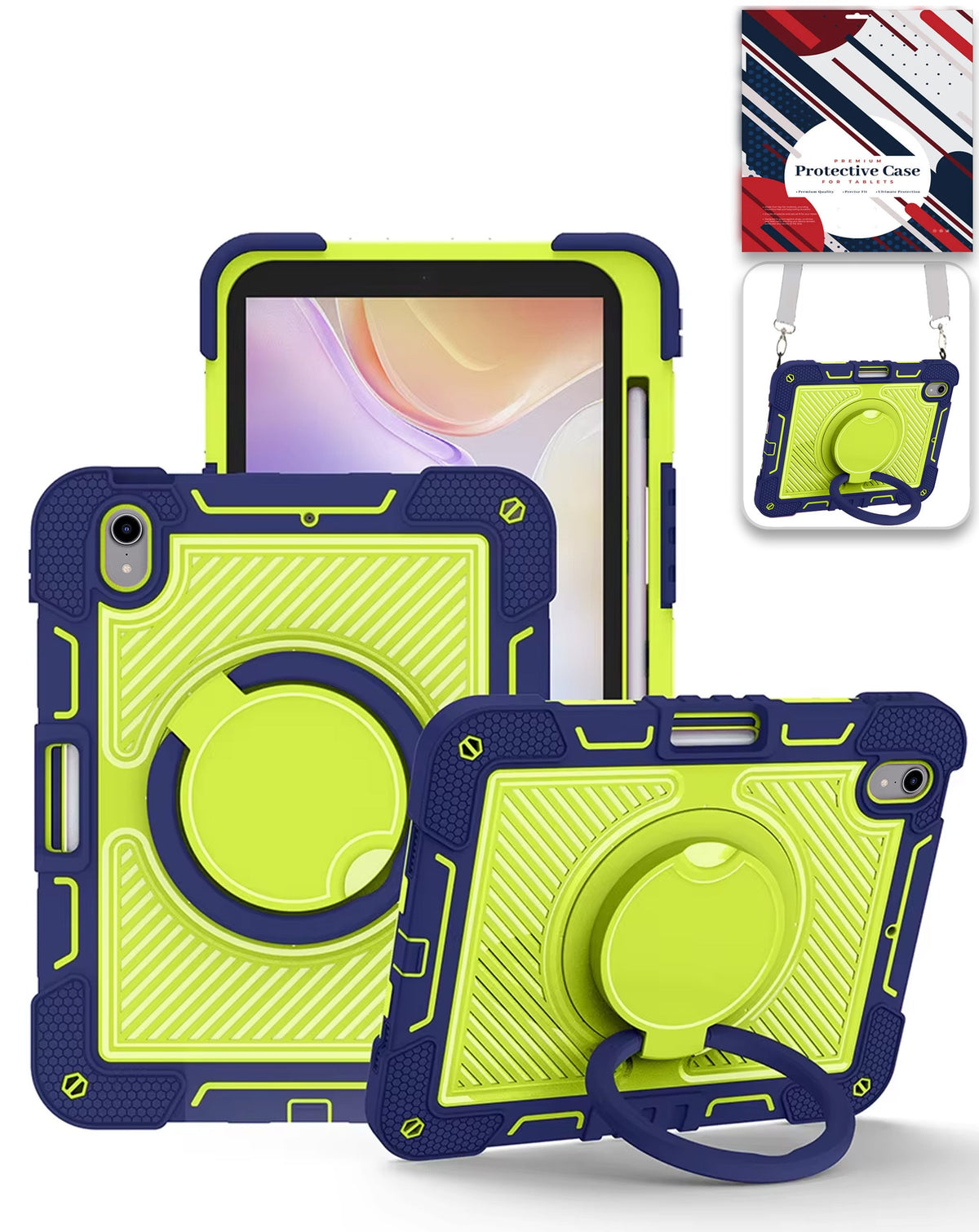 Heavy-Duty Shockproof Kickstand Case for iPad Air 11 2024 / 2025 / 2026 / Air 4 / Air 5 / Air 6 — Navy Blue
