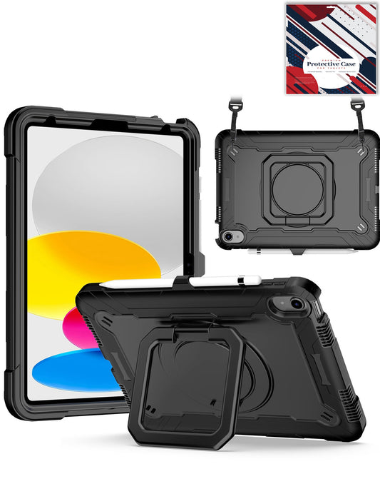 Kickstand Full-Body Case for iPad Air 11 2024 / 2025 / 2026 / Air 4 / Air 5 / Pro 11 (All Models) — Black