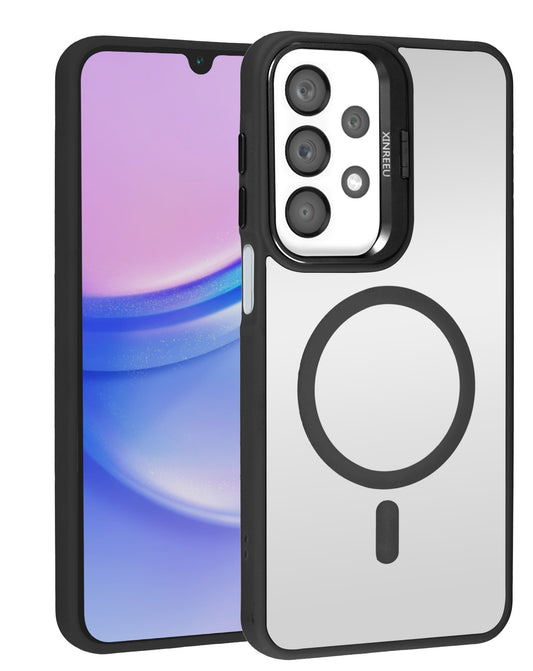 Magnetic Kickstand Crystal Clear Case for Galaxy A13 — Black