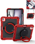Heavy-Duty Shockproof Kickstand Case for iPad Air 13 2024 / 2025 / 2026 — Red
