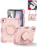 Heavy-Duty Shockproof Kickstand Case for iPad Air 13 2024 / 2025 / 2026 — Pink