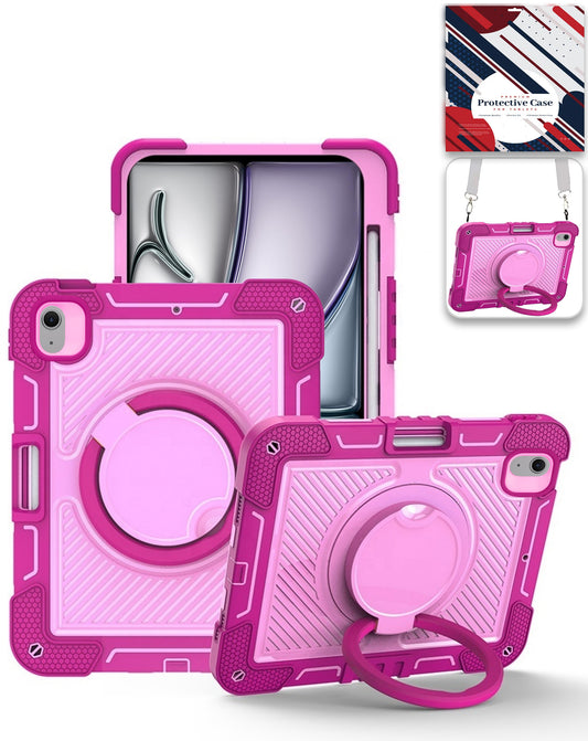 Heavy-Duty Shockproof Kickstand Case for iPad Air 13 2024 / 2025 / 2026 — Hot Pink