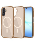 Magnetic Heavy-Duty Shockproof Crystal Clear Case for Galaxy A17 / A26 5G — Brown