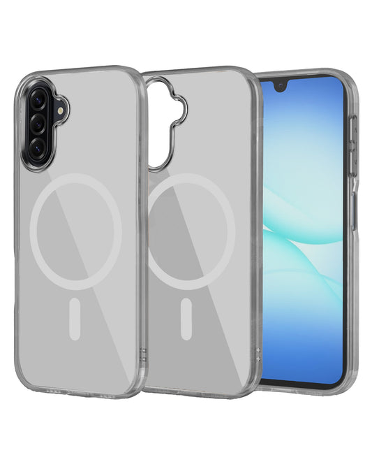 Magnetic Heavy-Duty Shockproof Crystal Clear Case for Galaxy A17 / A26 5G — Gray