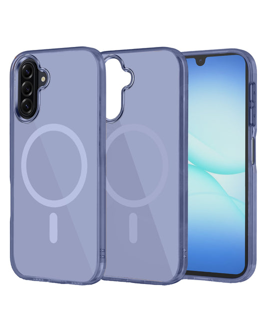 Magnetic Heavy-Duty Shockproof Crystal Clear Case for Galaxy A17 / A26 5G — Navy