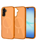 Magnetic Heavy-Duty Shockproof Crystal Clear Case for Galaxy A17 / A26 5G — Orange