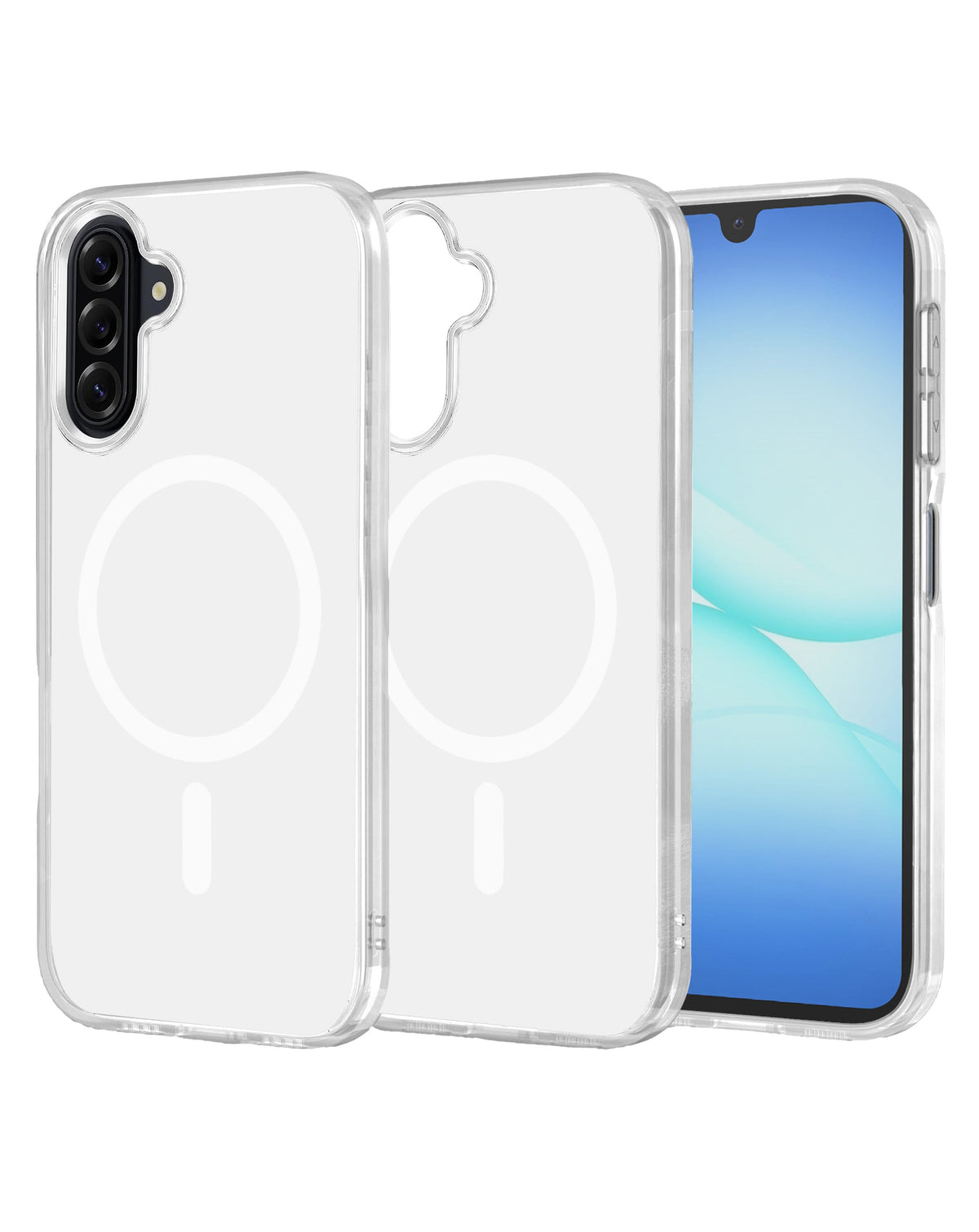 Magnetic Heavy-Duty Shockproof Crystal Clear Case for Galaxy A17 / A26 5G — White