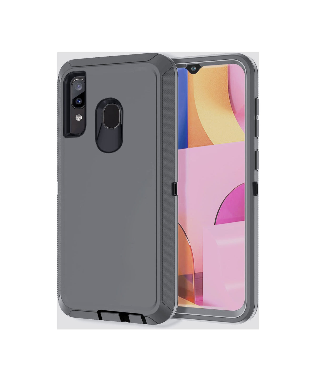 Heavy-Duty Shockproof Case for Galaxy A50s / A50 / A30s / A30 / A20 — Dark Gray & Black
