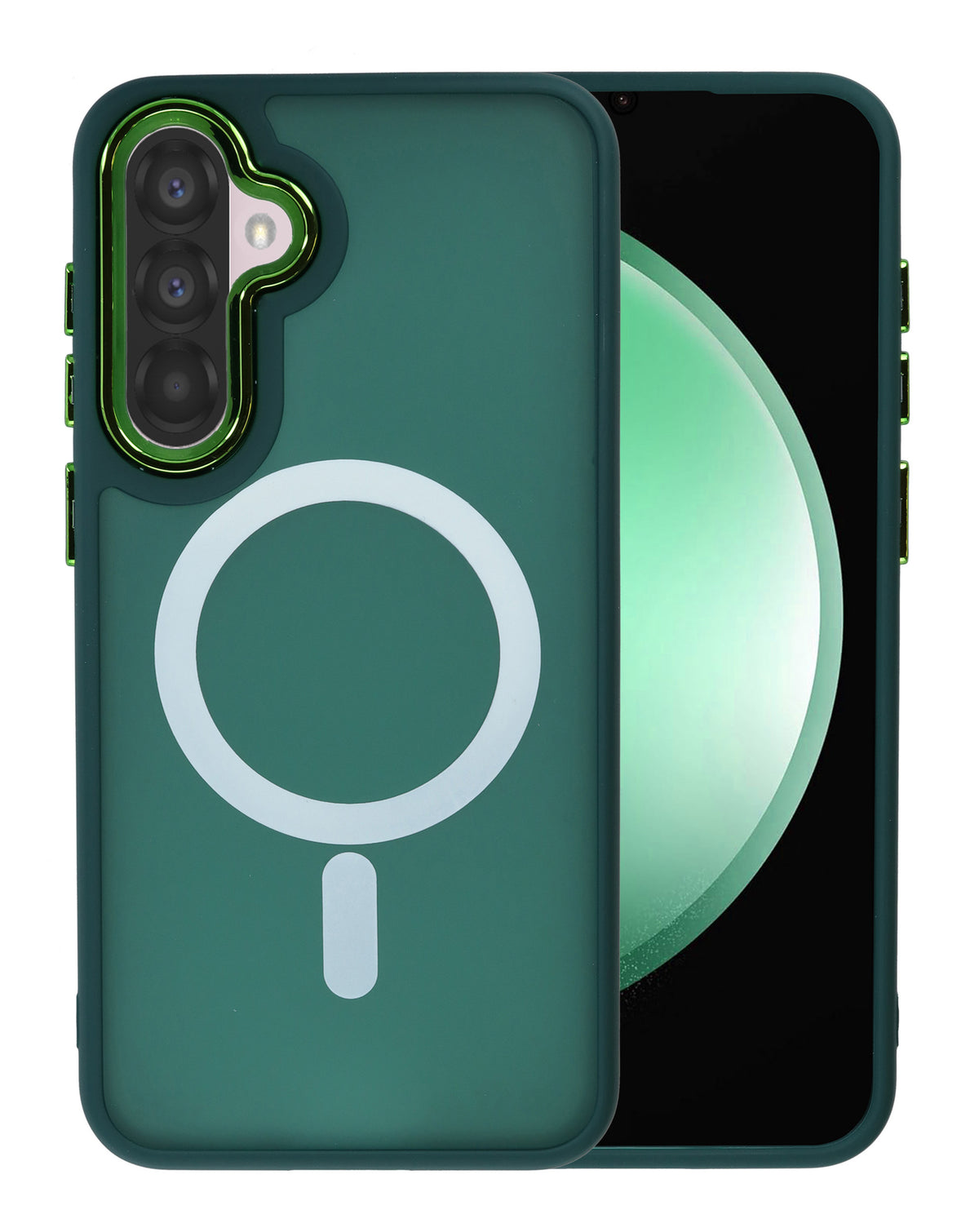 Magnetic Wireless-Charging Compatible Case for Galaxy A27 — Dark Green