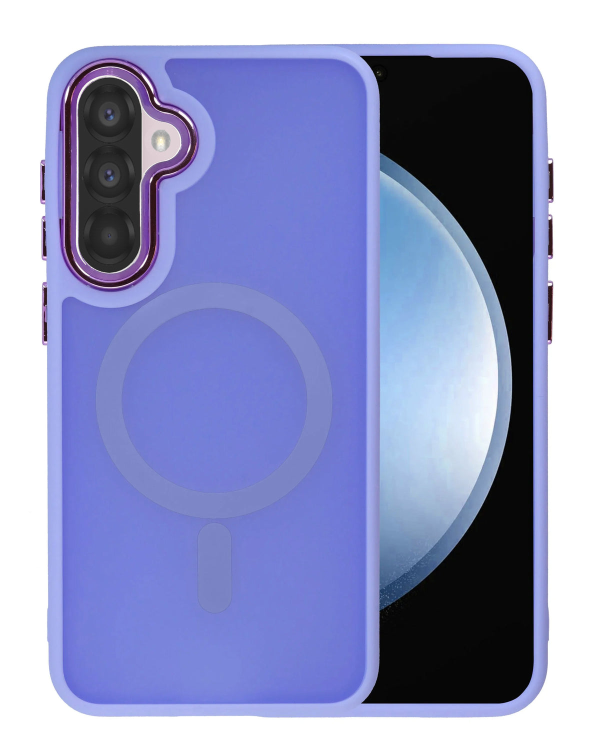 Magnetic Wireless-Charging Compatible Case for Galaxy A27 — Purple