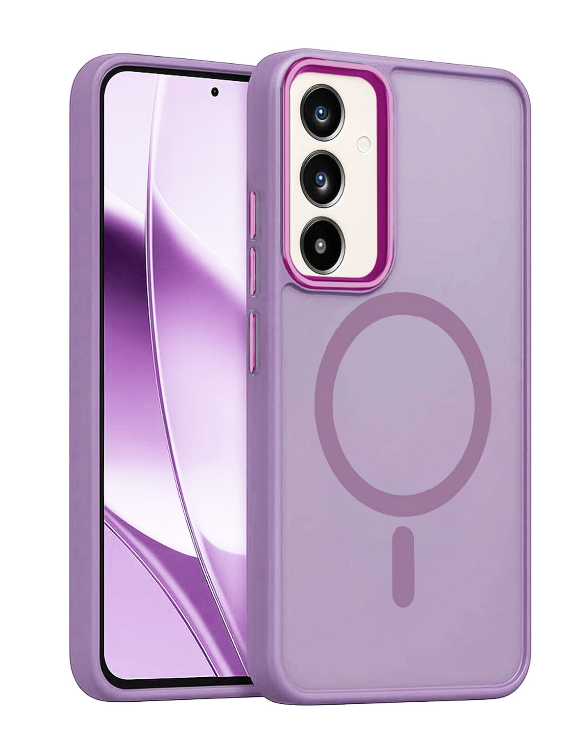 Magnetic Wireless-Charging Compatible Case for Galaxy A35 — Purple