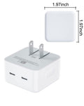 Dual USB-C Port Compact Power Adapter — White, 35W
