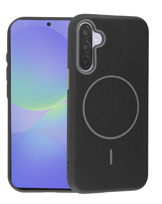 Magnetic Leather Case for Galaxy A36 — Black
