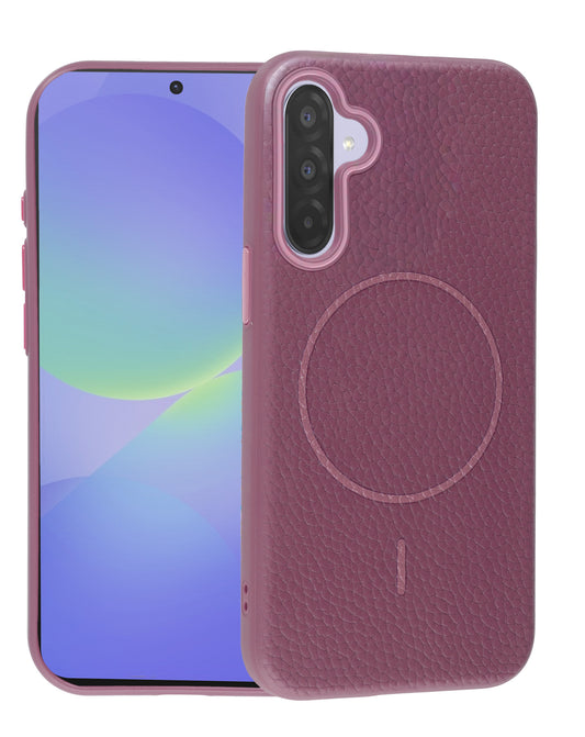 Magnetic Leather Case for Galaxy A36 — Sunset Purple