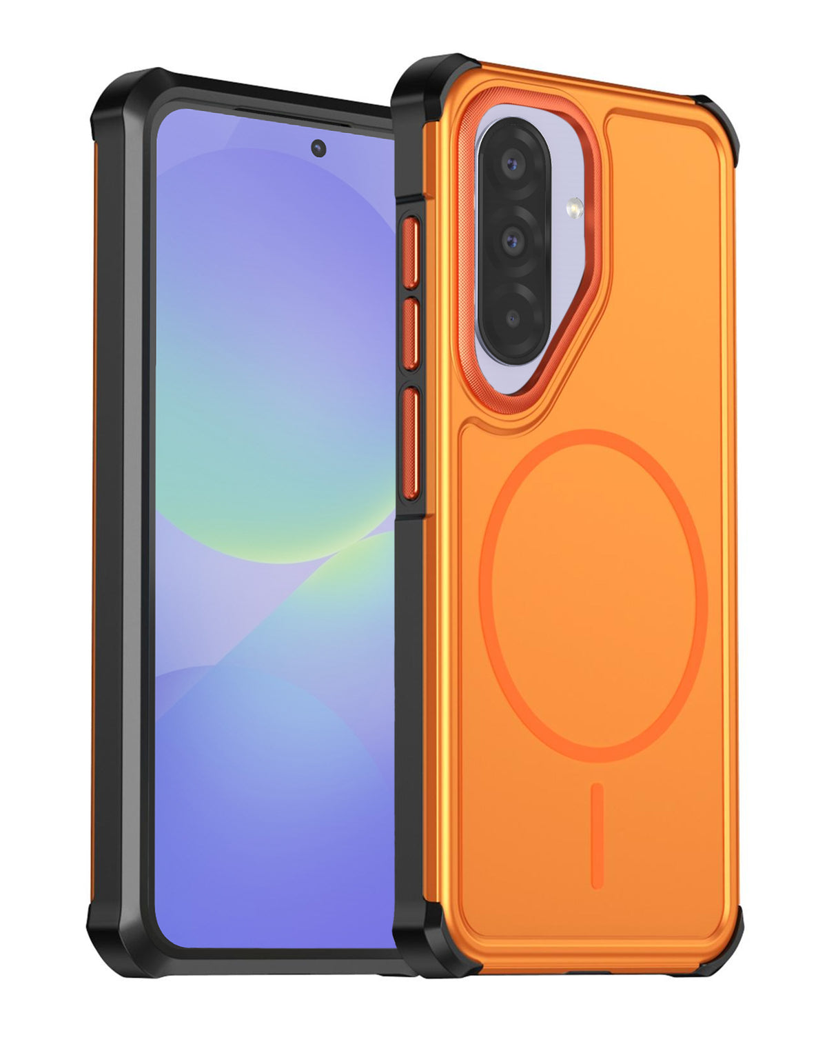 Magnetic Heavy-Duty Shockproof Case for Galaxy A36 / A37 / A57 — Orange