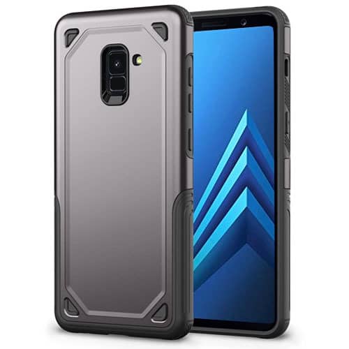 Armor Dual Layer Impact Shockproof Cover-DARK Gray for Galaxy A8Plus 2018
