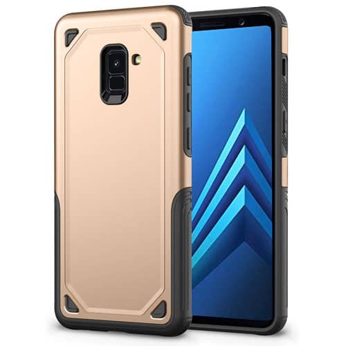 Heavy-Duty Shockproof Case for Galaxy A8 Plus 2019 — Gold