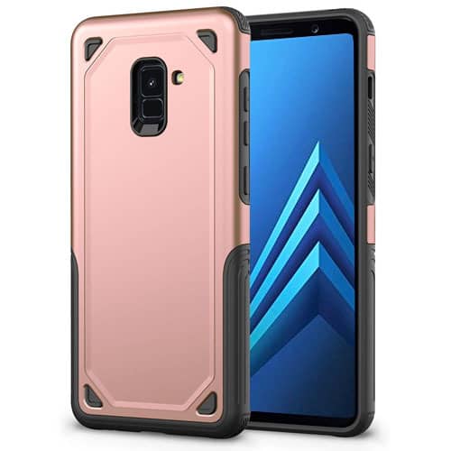 Heavy-Duty Shockproof Case for Galaxy A8 Plus 2021 — Rose Gold