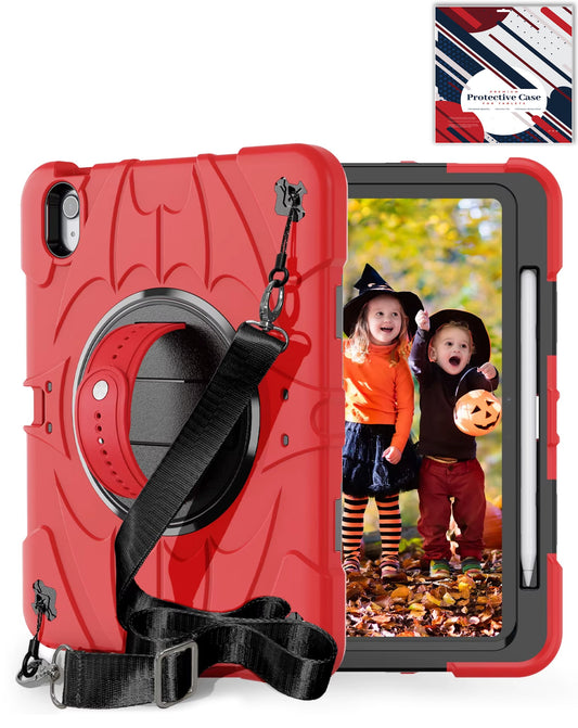Heavy-Duty Shockproof Kickstand Case for iPad Air 4 / Air 5 / Air 6 — Red