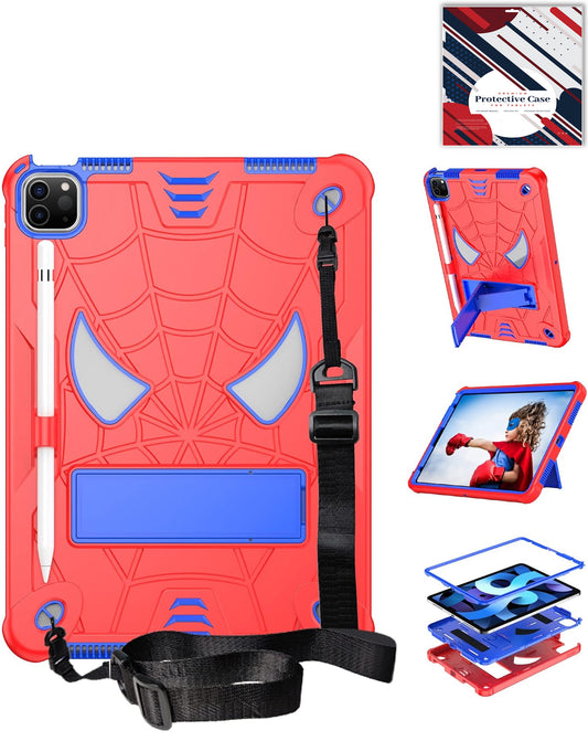 Heavy-Duty Shockproof Kickstand Case for iPad Air 4 / Air 5 / Pro 11 1st / 2nd / 3rd / 4th — Red & Blue
