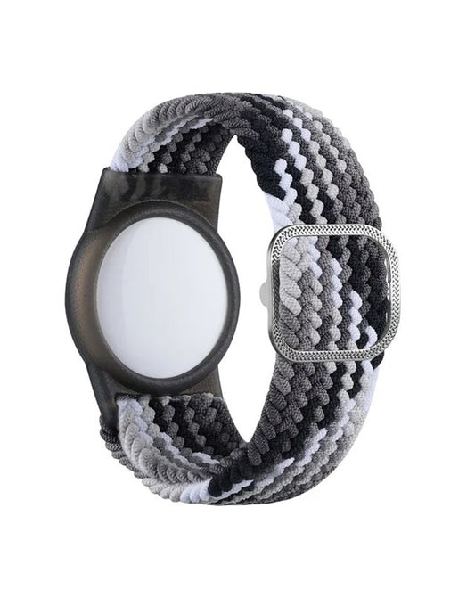 Airtag Wristband Nylon Watch Band - Colorful Black