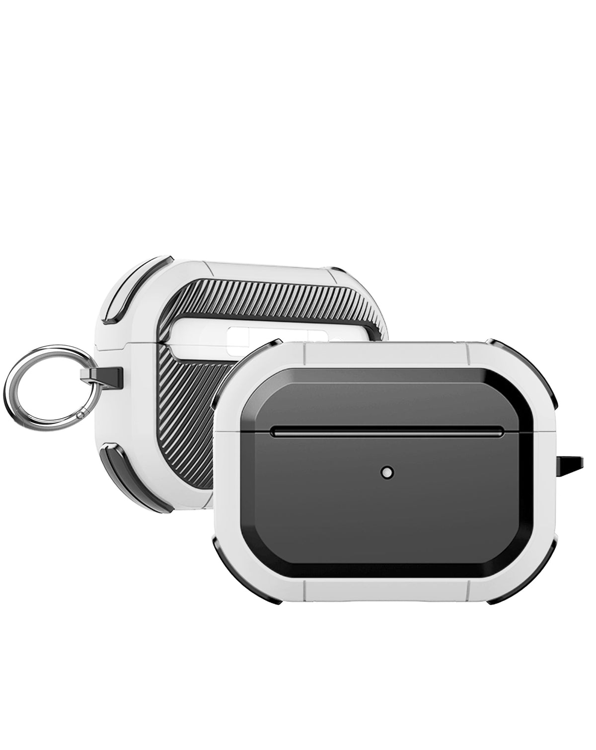 Heavy-Duty Shockproof Case for AirPods Pro 3 with Keychain — White