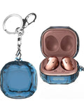 Crystal Clear Case for Galaxy Buds Pro / Buds 2 Pro / Buds 2 / Buds FE / Buds Live with Keychain — Blue