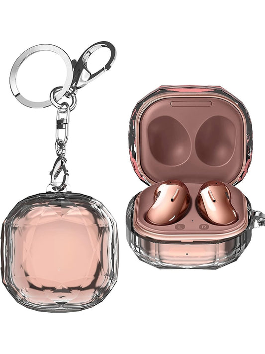 Crystal Clear Case for Galaxy Buds Pro / Buds 2 Pro / Buds 2 / Buds FE / Buds Live with Keychain — Clear