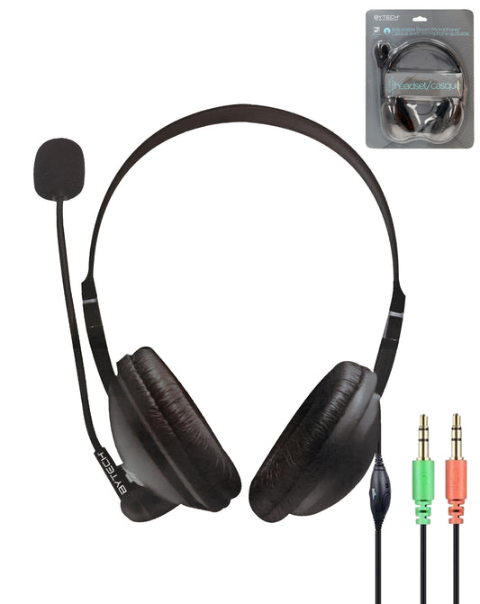 Bytech Media Headset with Microphone — Black
