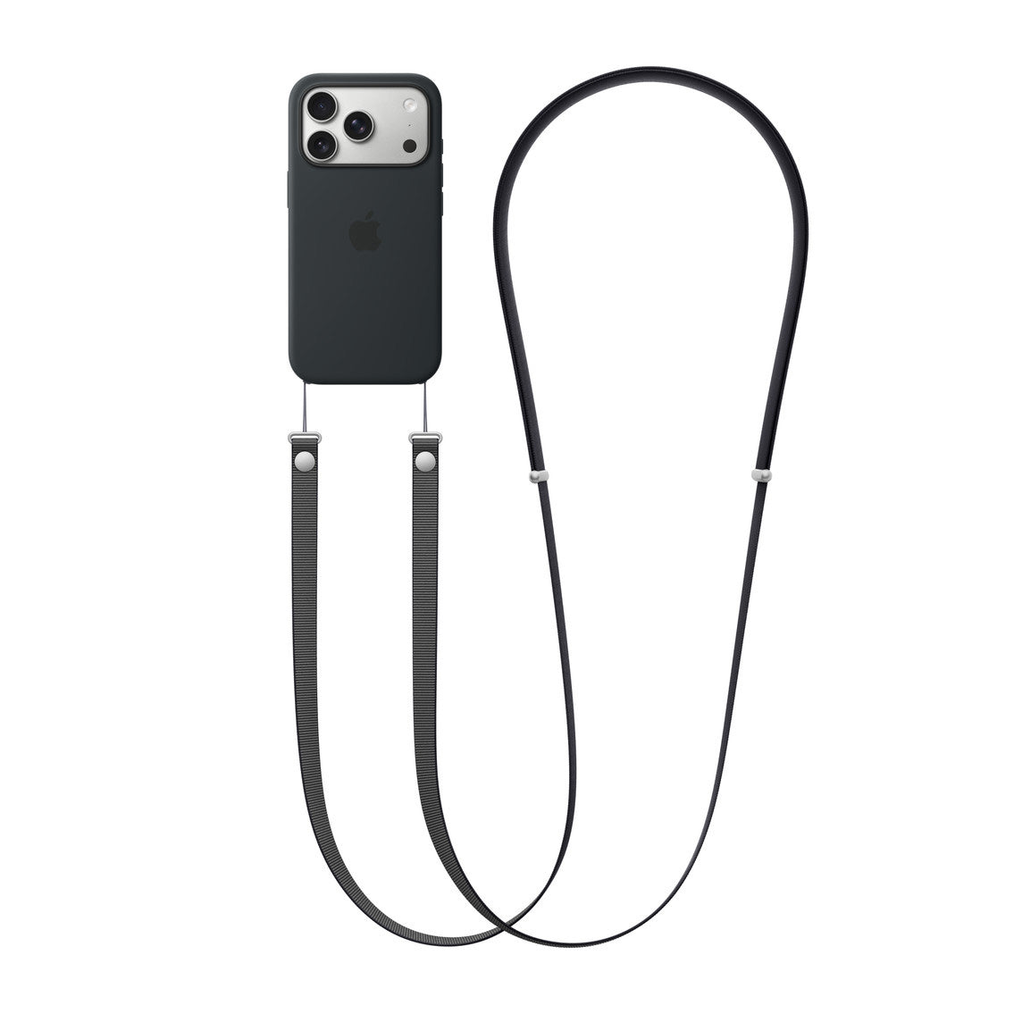 Lanyard Crossbody For Phone Case / Adjustable Neck Hanging - Black — 3.6ft