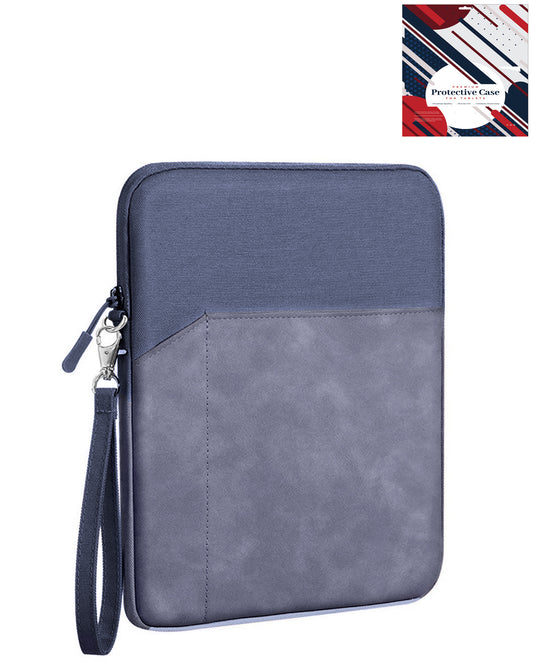 Universal 9-12 Inch Tablet Sleeve with Zipper Pocket and Wrist Strap — Blue