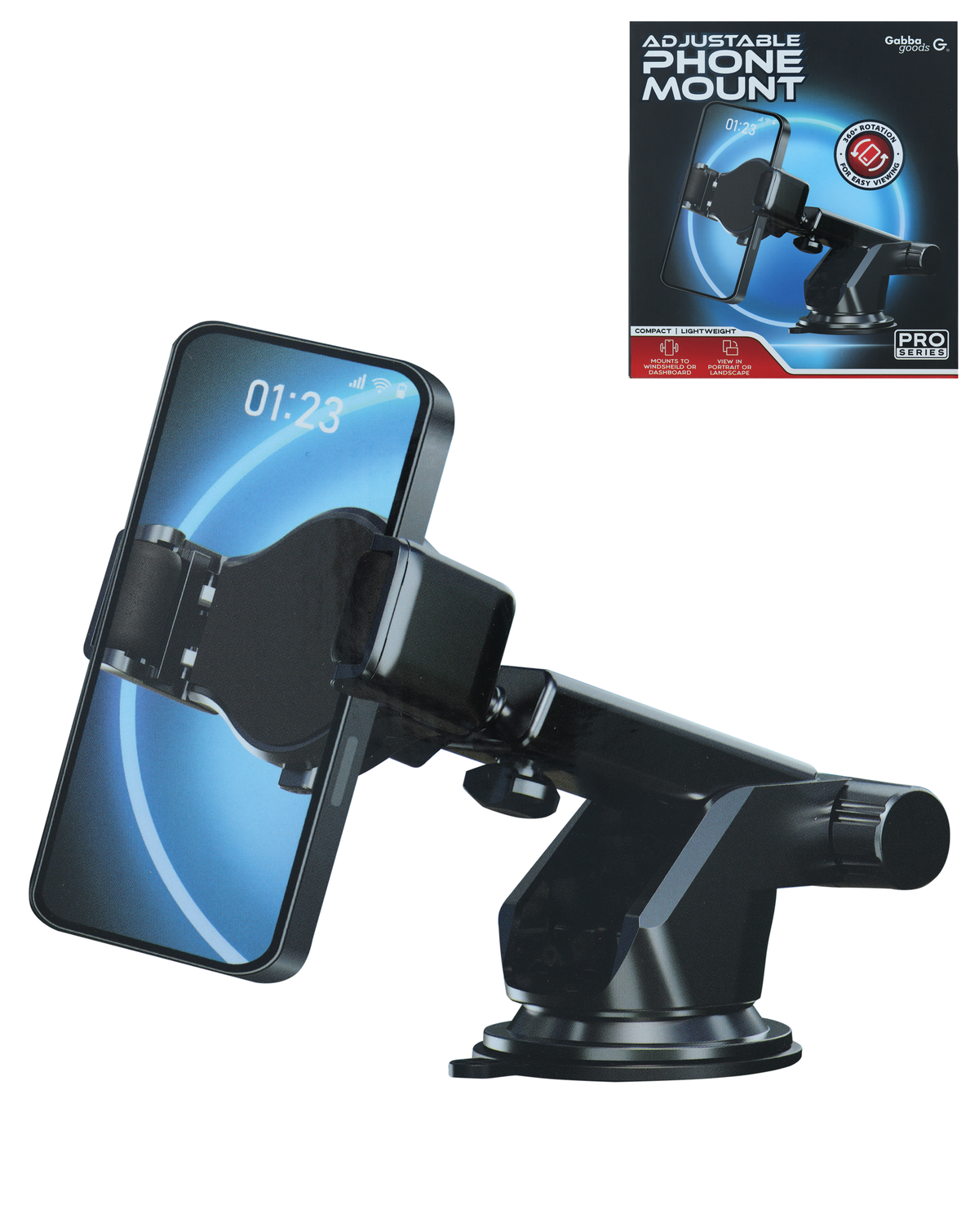 Roller Mount Car Mount — Black