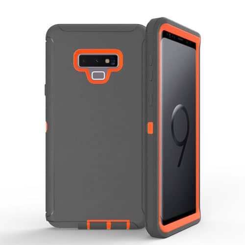 Heavy-Duty Shockproof Case for Galaxy Note 9 — Dark Gray & Orange
