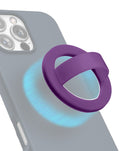 Silicone Magnetic Mount 360 Rotation Finger Smartphone Stand -Dark Purple