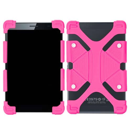 Universal 8"-8.9" Adjustable Shockproof Silicone Case -Hot Pink