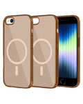 Magnetic Heavy-Duty Shockproof Crystal Clear Case for iPhone 6 / 6S / 7G / 8G / SE — Brown