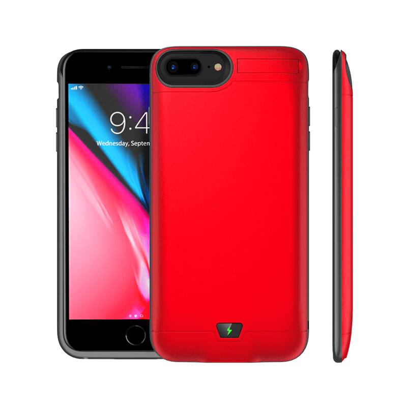Portable Protective Charging Case for iPhone 8P/7P/6SP/6P — 8500 mAh, Red