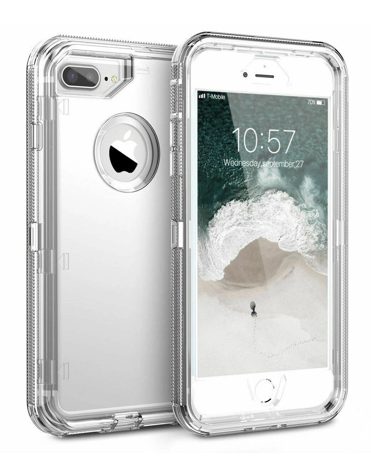 Heavy-Duty Shockproof Crystal Clear Case for iPhone 7 Plus / 8 Plus — Clear