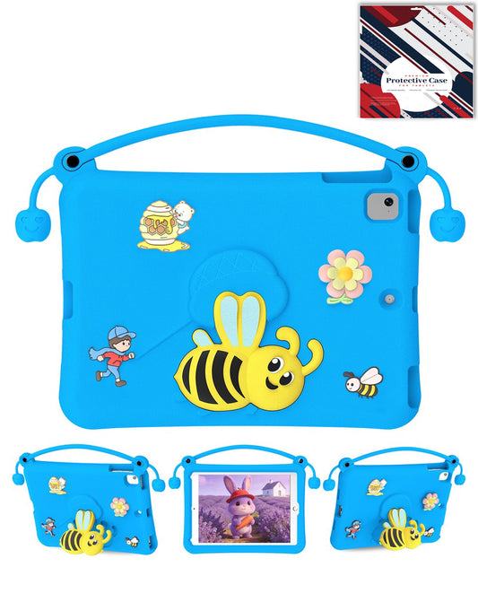 Heavy-Duty Shockproof Kickstand Kids Case for iPad 5 2017 — Navy Blue